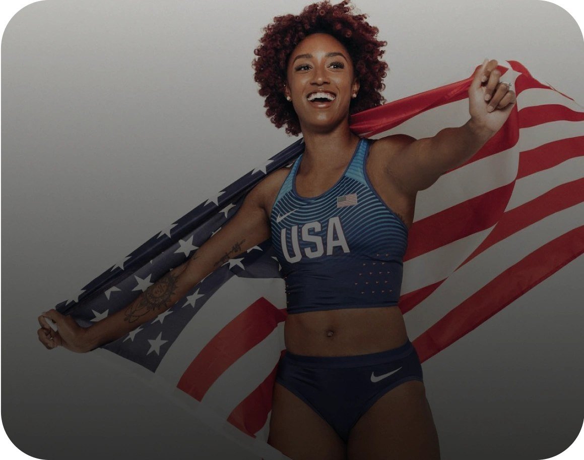 Brianna McNeal, Olympic gold medalist hurdler and Hume Body Pod user